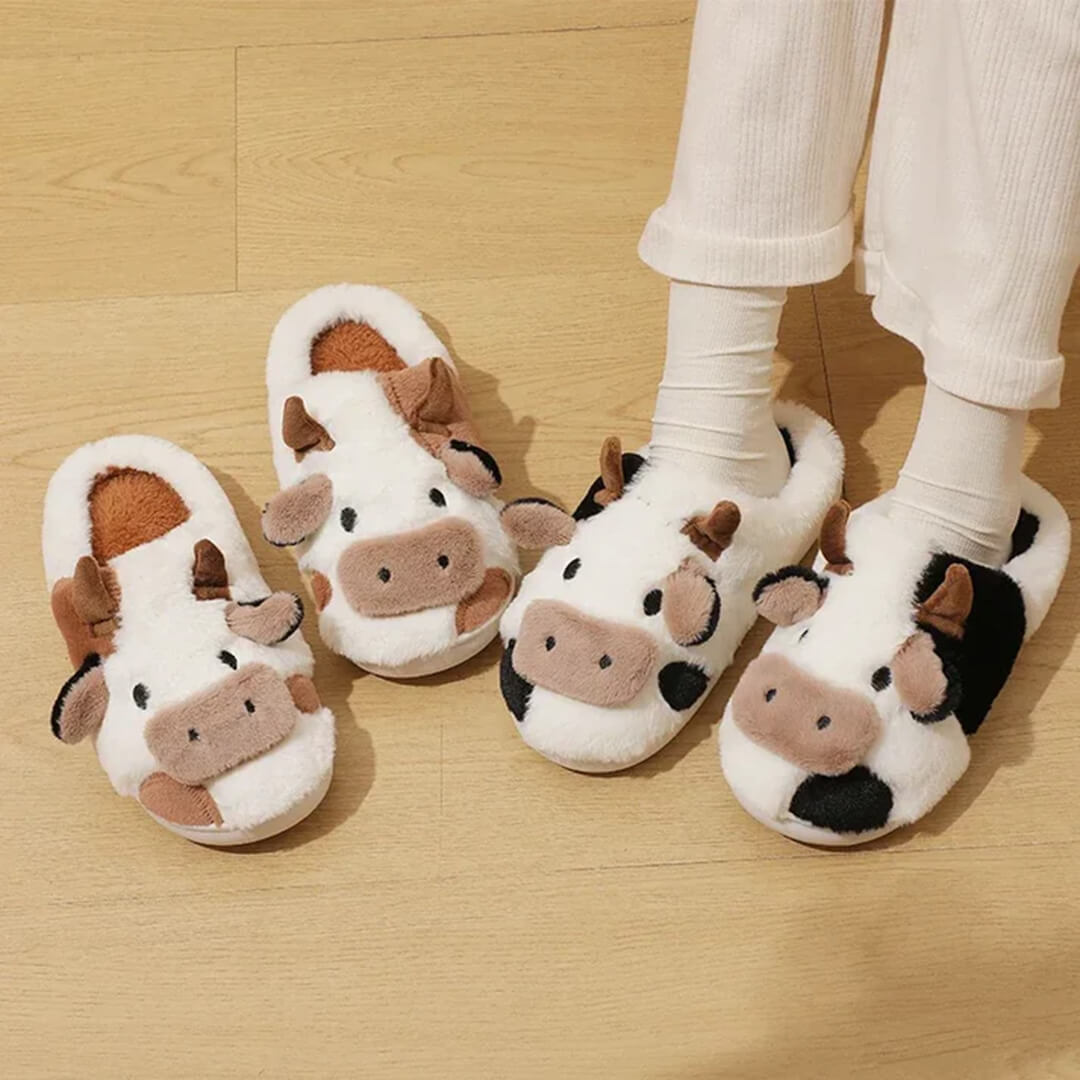 MooMallow™ Fluffy Cow Slippers