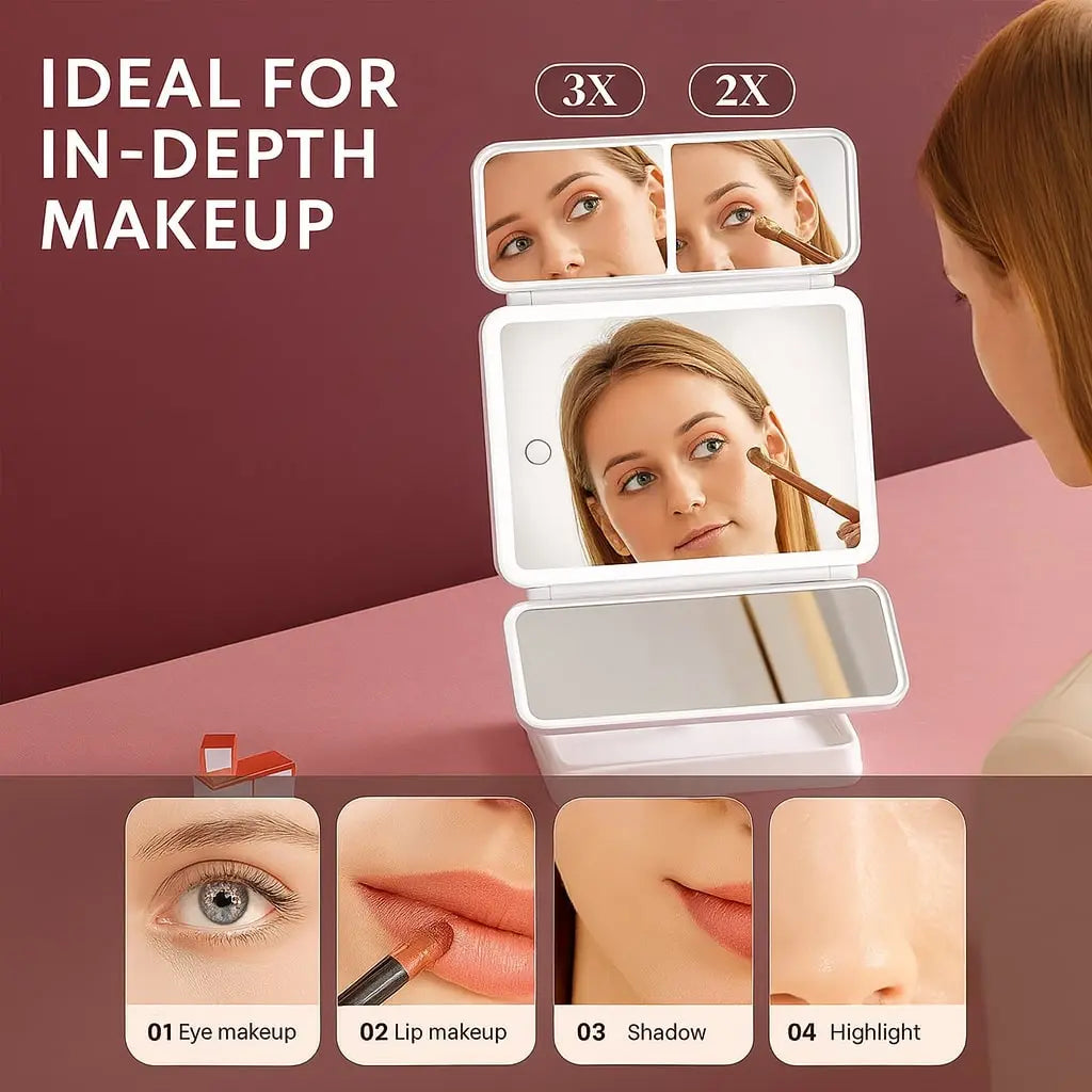 TriGlow™ Illuminated Trifold Vanity Mirror