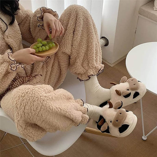 MooMallow™ Fluffy Cow Slippers