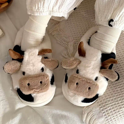 MooMallow™ Fluffy Cow Slippers