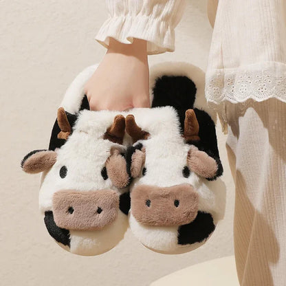 MooMallow™ Fluffy Cow Slippers