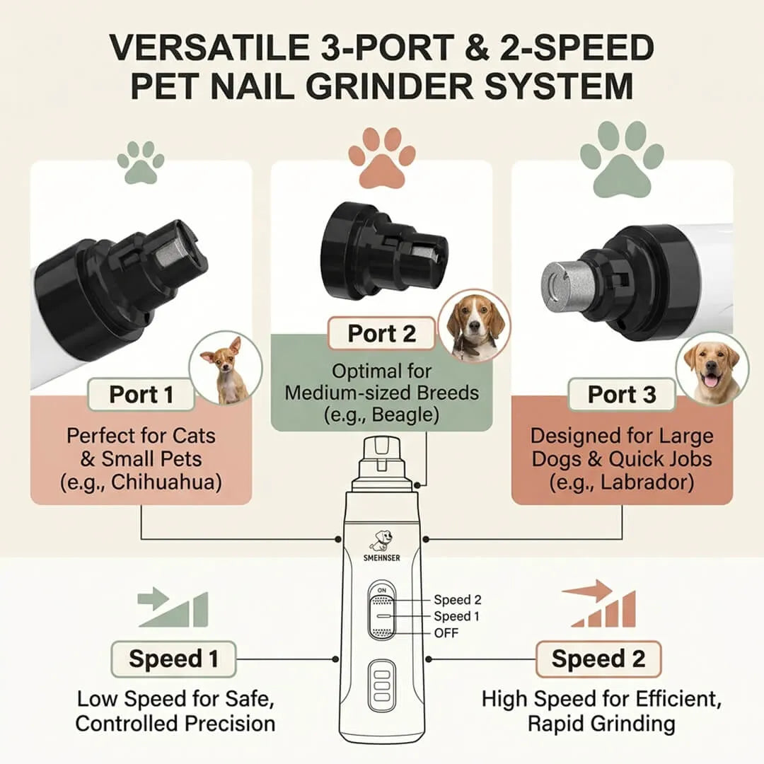 PawCalm™ Silent Dog Nail Grinder